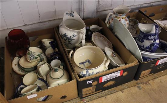 3 boxes of china & glass etc